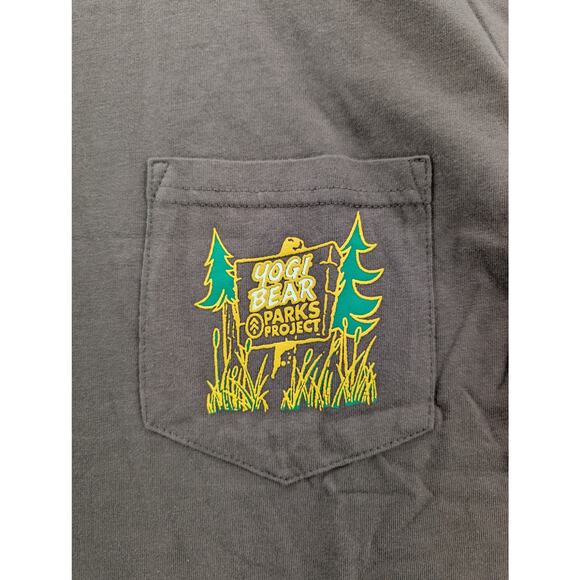 NWT Parks Project X Yogi Bear Leave It Better Pocket Tee in Brown sz Medium - Picture 5 of 10